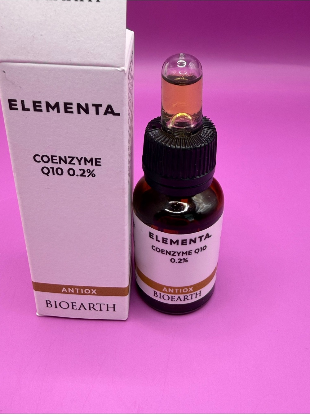 Element Antiox Coenzyme Q10 0.2% Serum - Pink and White Packaging